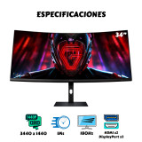 Monitor Xiaomi Gaming Curvo 34″ WQHD 180Hz 1ms | KM Systems