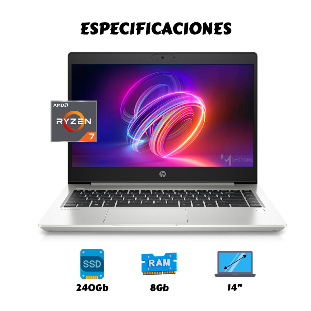 Portátil HP ProBook 445 G6 Ryzen 5 8GB SSD 240GB | KM Systems
