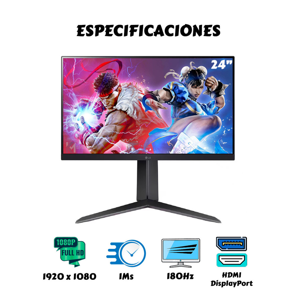 Monitor LG UltraGear 24″ FHD IPS 180Hz 1ms | KM Systems