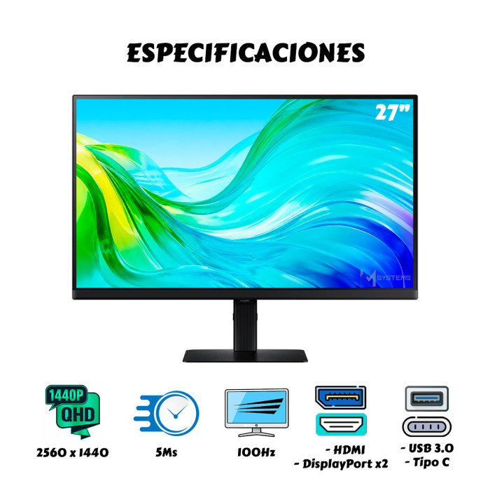 Monitor Samsung ViewFinity S6 27″ QHD USB-C Docking | KM Systems