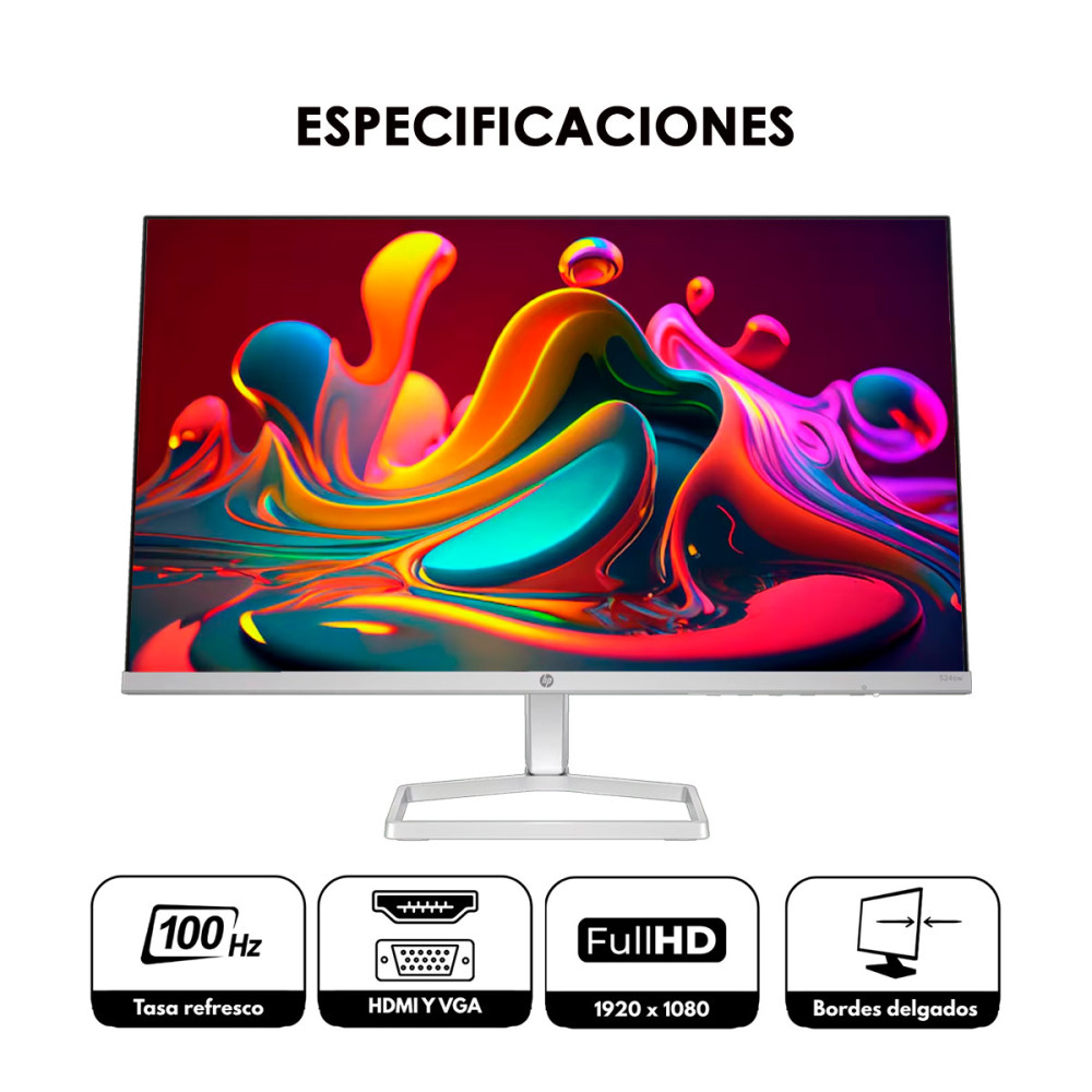 Monitor Hp 24 Pulgadas Ultradelgado Blanco Ips Full HD