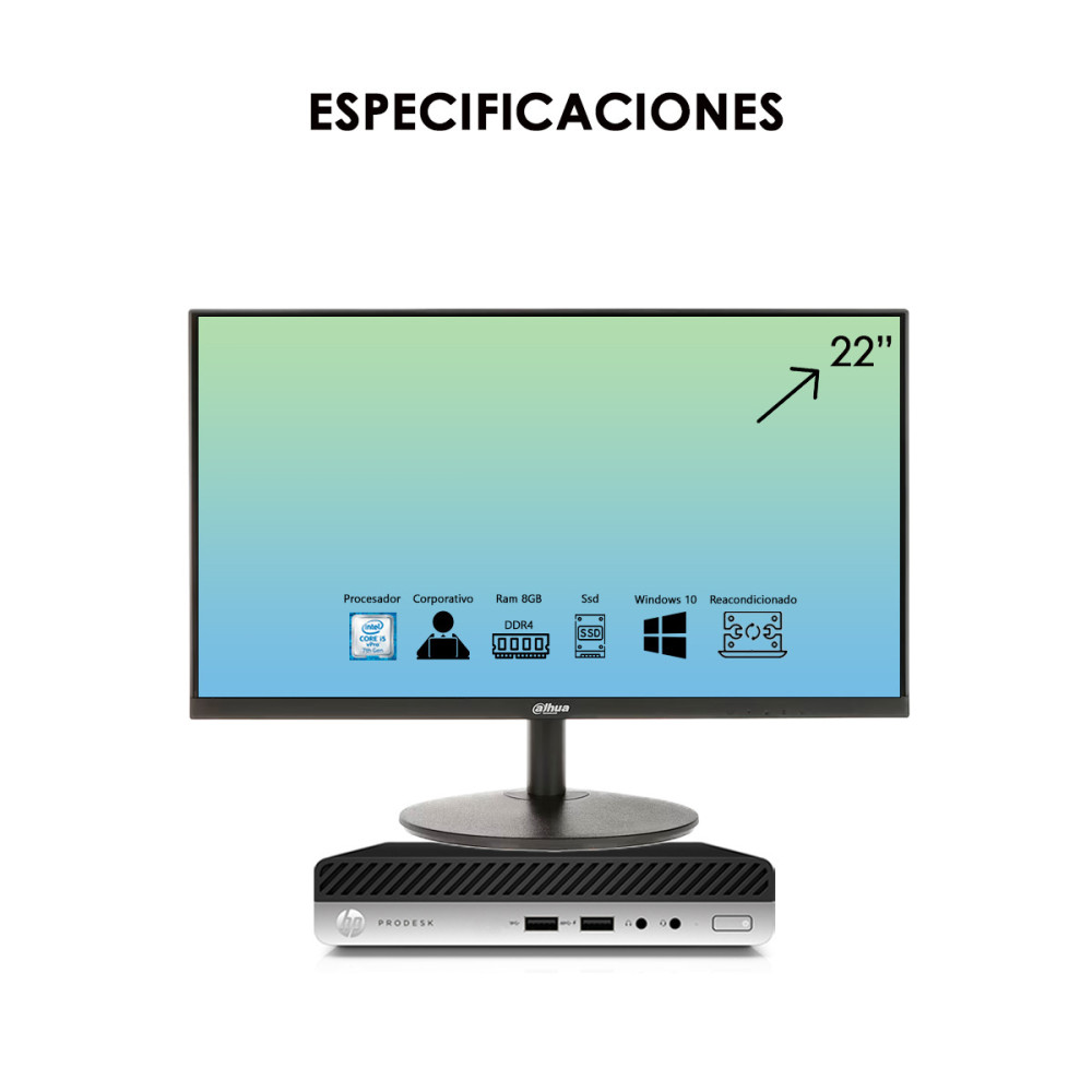 Computador Tiny HP 400 G3 + Monitor 22″ | KM Systems