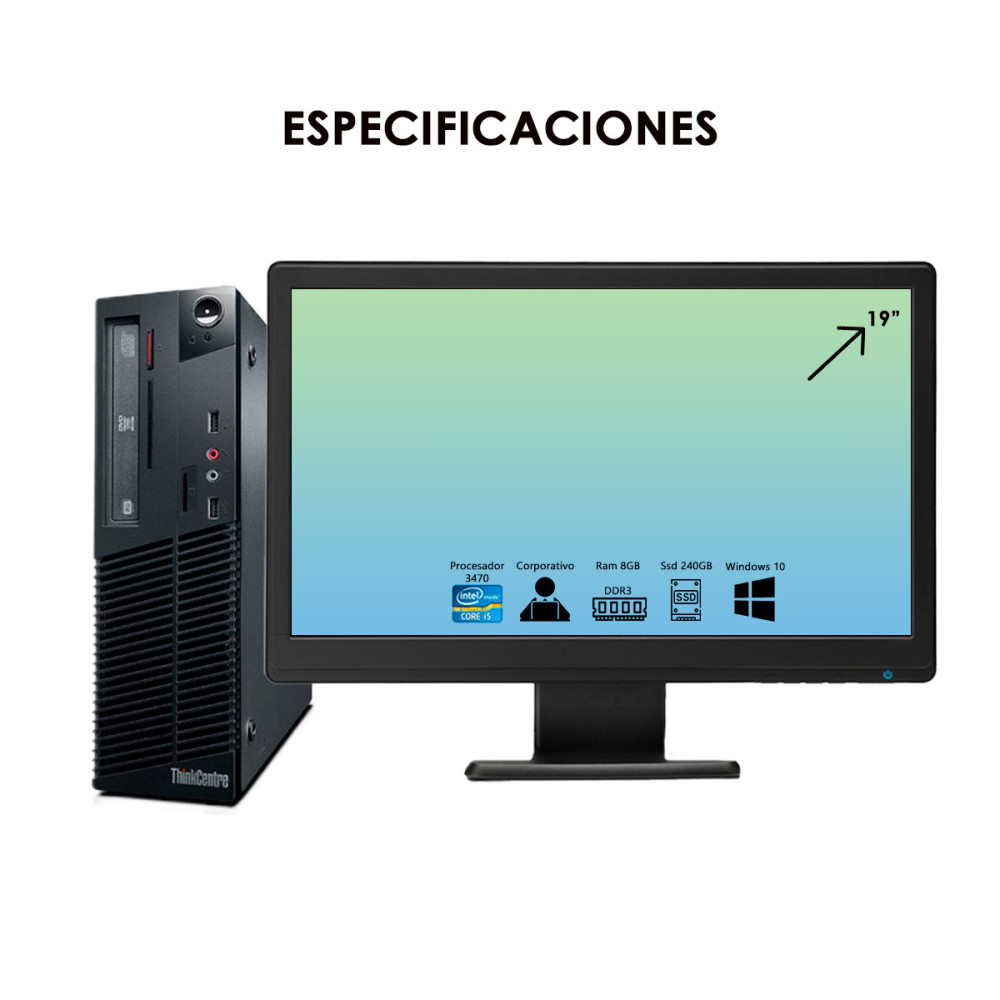 Computador Lenovo i5 + Monitor Usado 19" | KM Systems