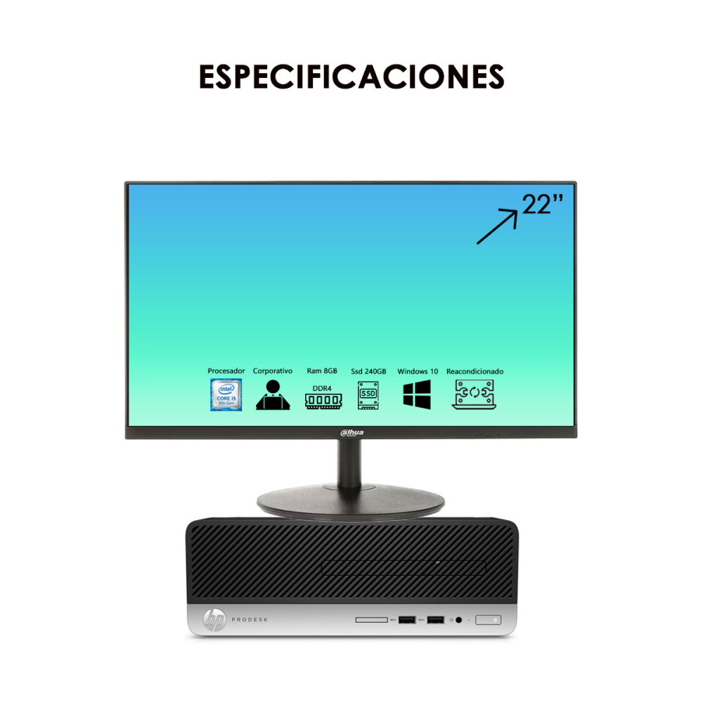Computador Gamer Hp I5 9th Ram 8gb Ssd 240gb + Monitor 22