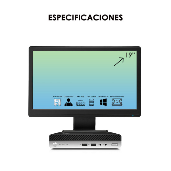 Torre HP i5 7th + Monitor Usado 19″ | KM Systems