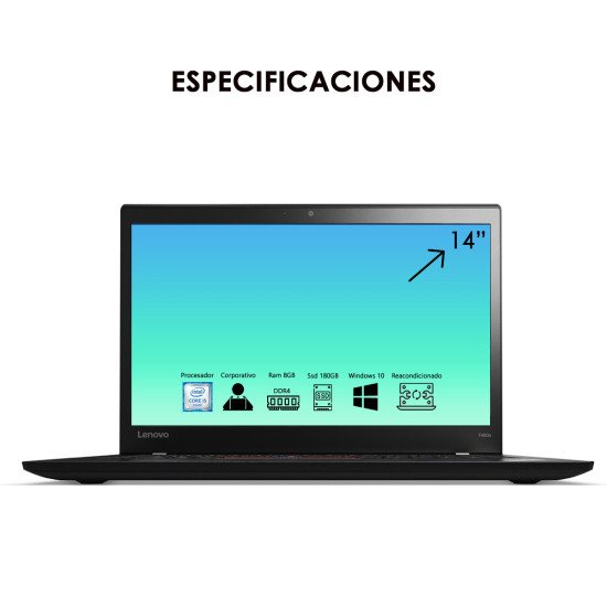 Portátil Lenovo T460s Core i5 6th Ram 8Gb Ssd 180Gb | KM Systems