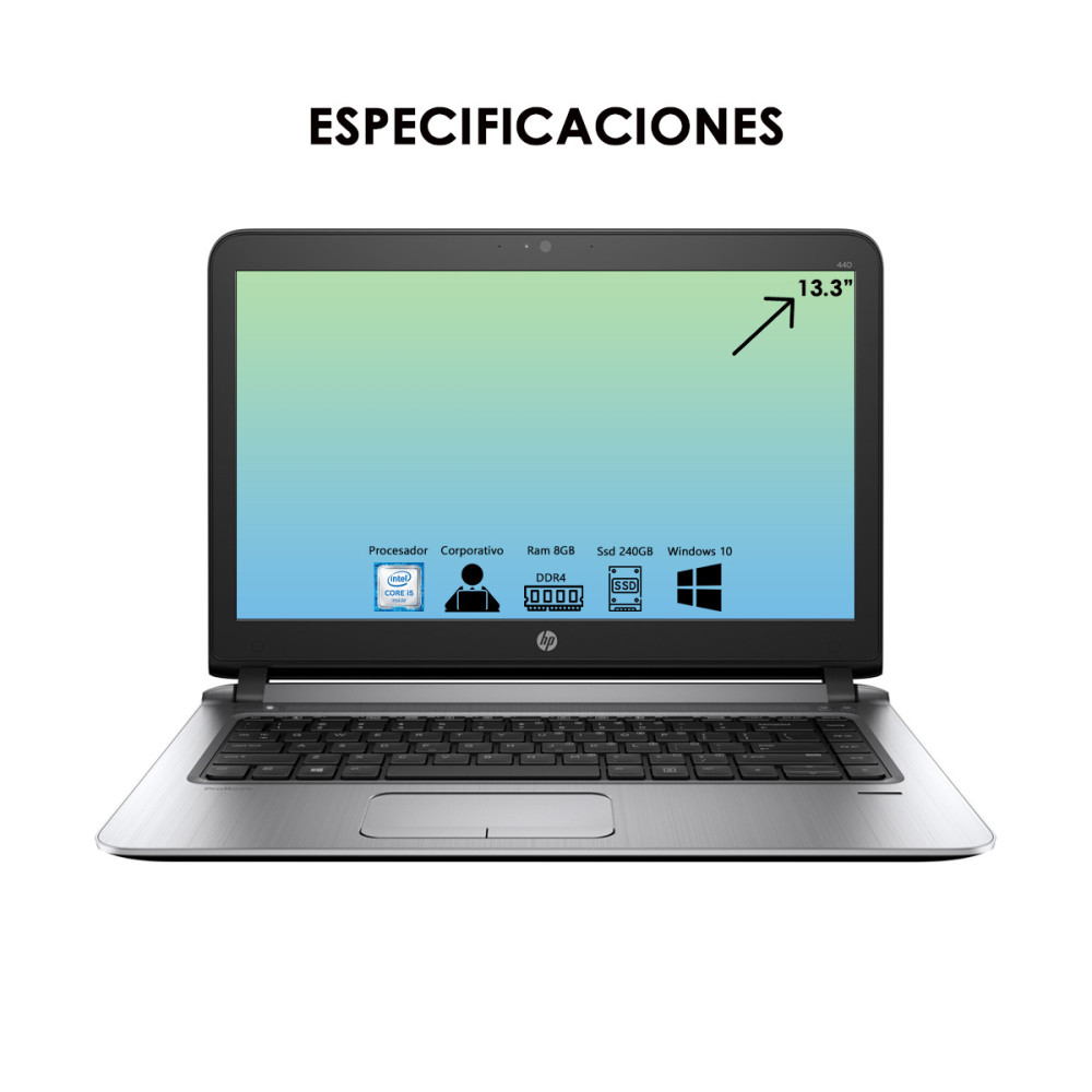 Portátil HP ProBook 440 G3 i5 6ta Gen 8Gb 240Gb | KM Systems