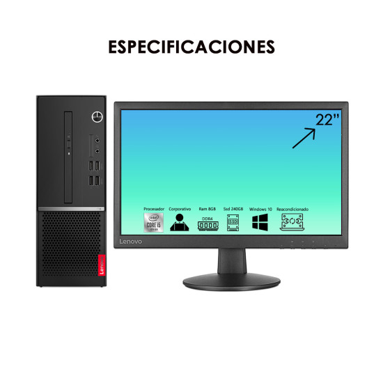 Computador Lenovo i3 10th + Monitor 22″ Usado | KM Systems