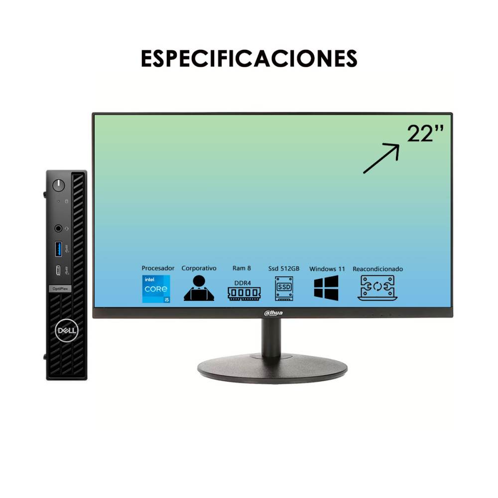 Mini PC Dell 7020 i5 14th + Monitor 22″ | KM Systems