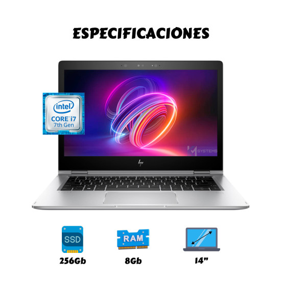 Portátil HP x360 i7 7th 8Gb SSD 256Gb Táctil | KM Systems