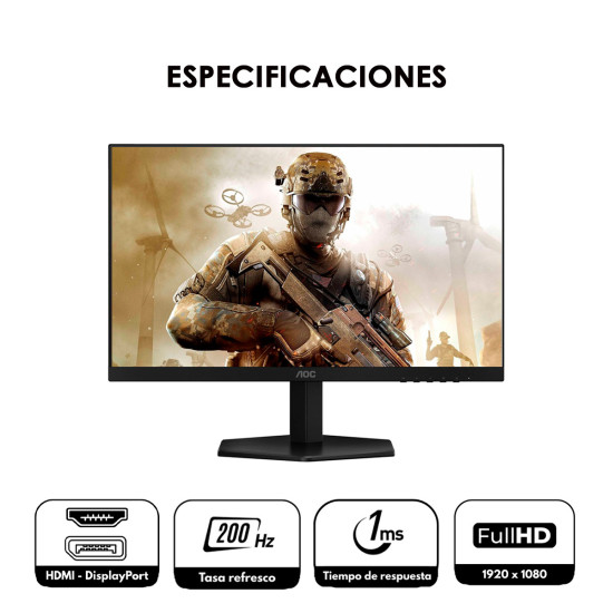 Monitor Gamer AOC 24" 200Hz | KM Systems