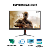 Monitor Gamer Ajustable Aoc 27 Ips 200hz 1ms Fhd Hdr10 Hdmi
